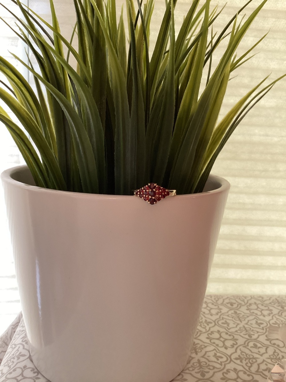 Vintage Red Stone Cluster Ring